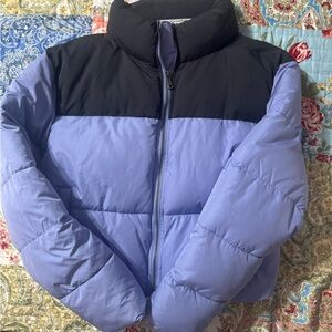 Double Zero Grey and Purple Puffer Jacket
